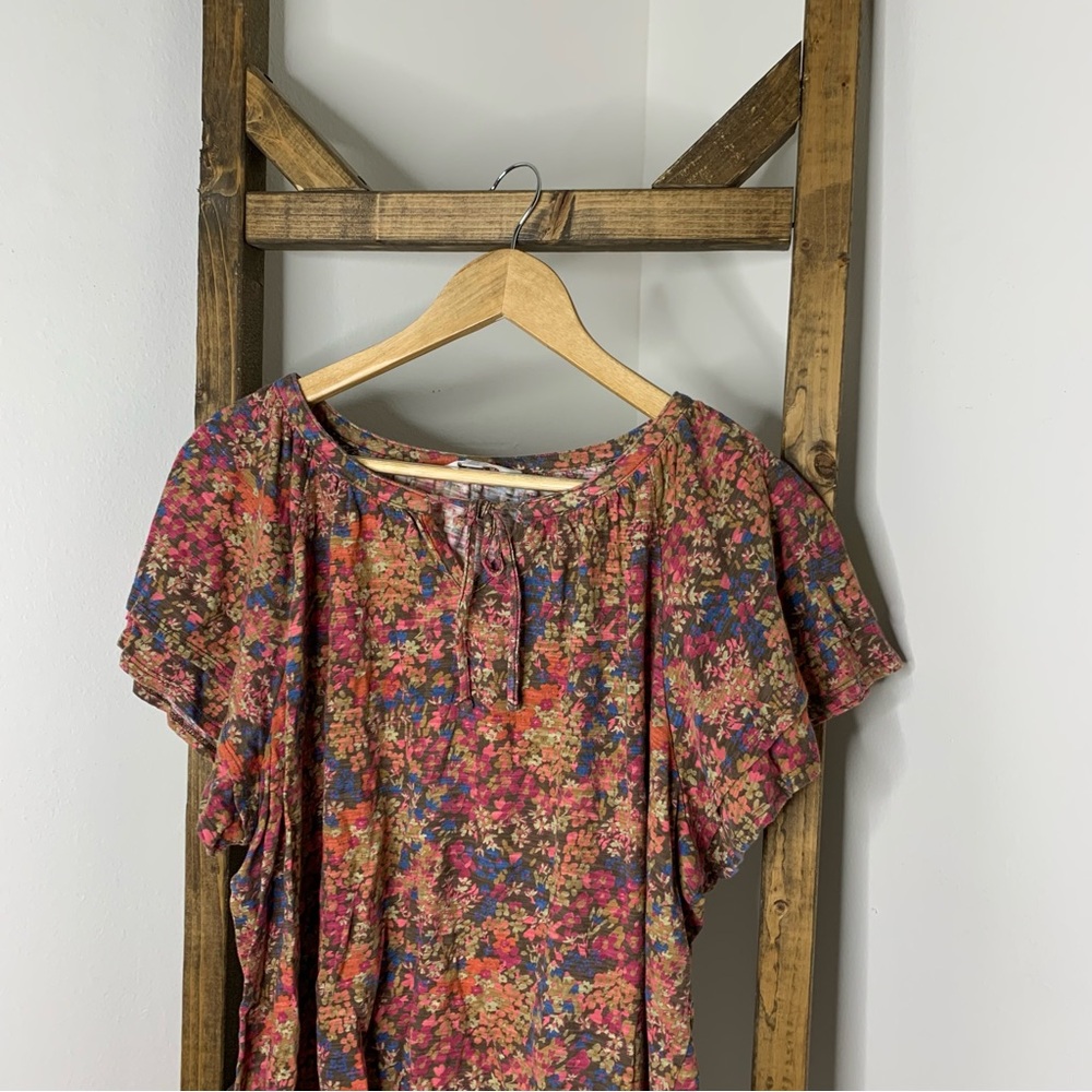 Time and Tru Floral Multicolor Women's Top Size XXL - Picture 2 of 4